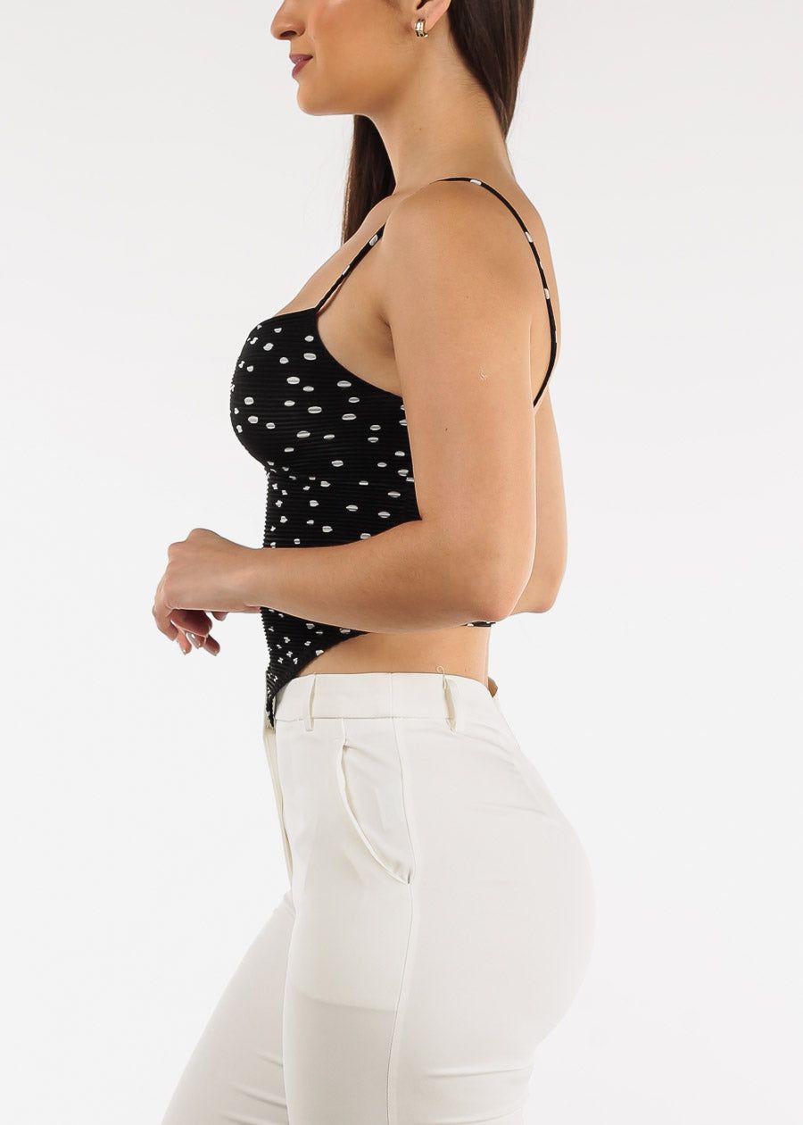 Black Sleeveless Polka Dot Bandana Crop Top sold by Moda product image thumbnail 3