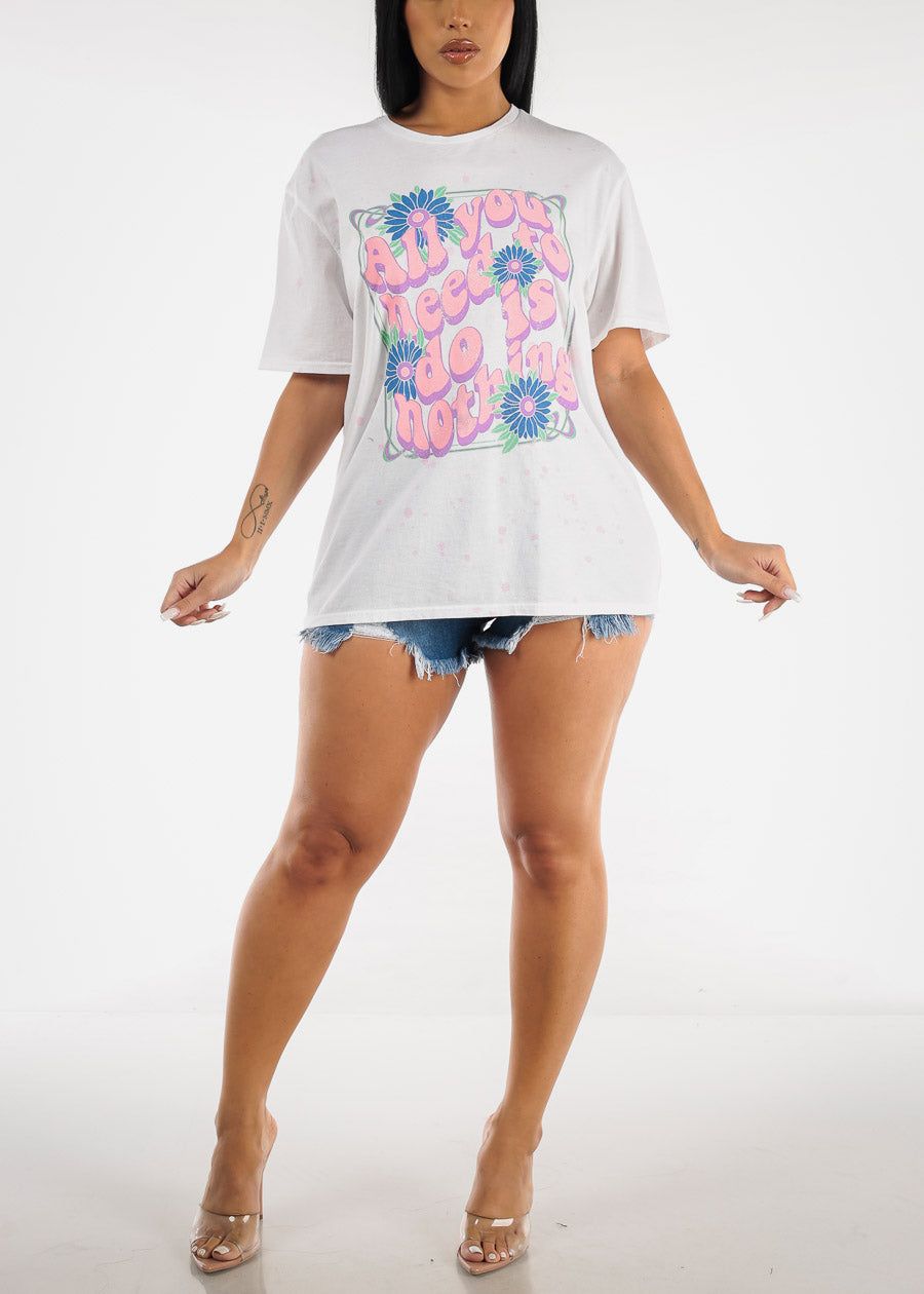White Vintage Graphic Oversize Short Sleeve Tee sold by Moda product image thumbnail 2