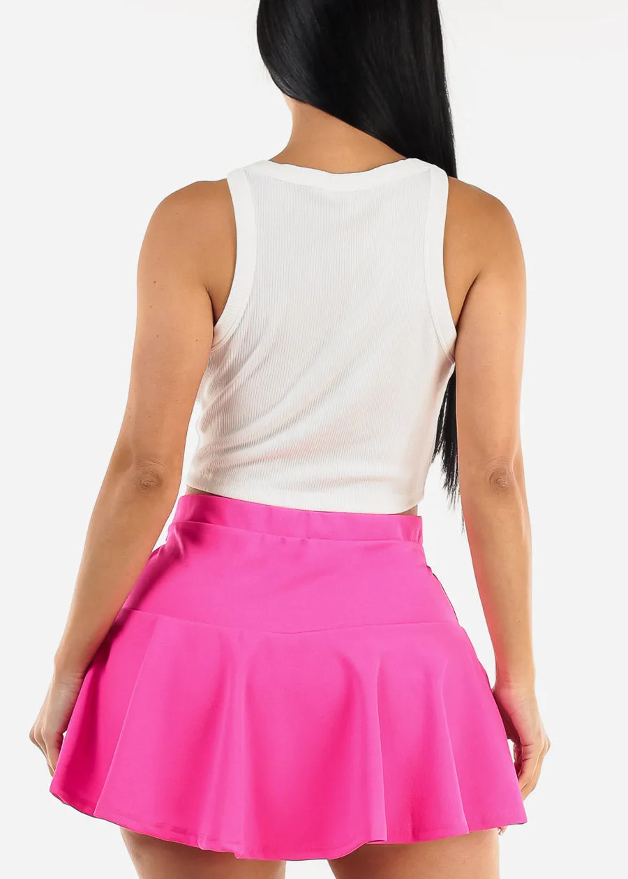 White Sleeveless Crewneck Ribbed Crop Top sold by Moda product image thumbnail 4