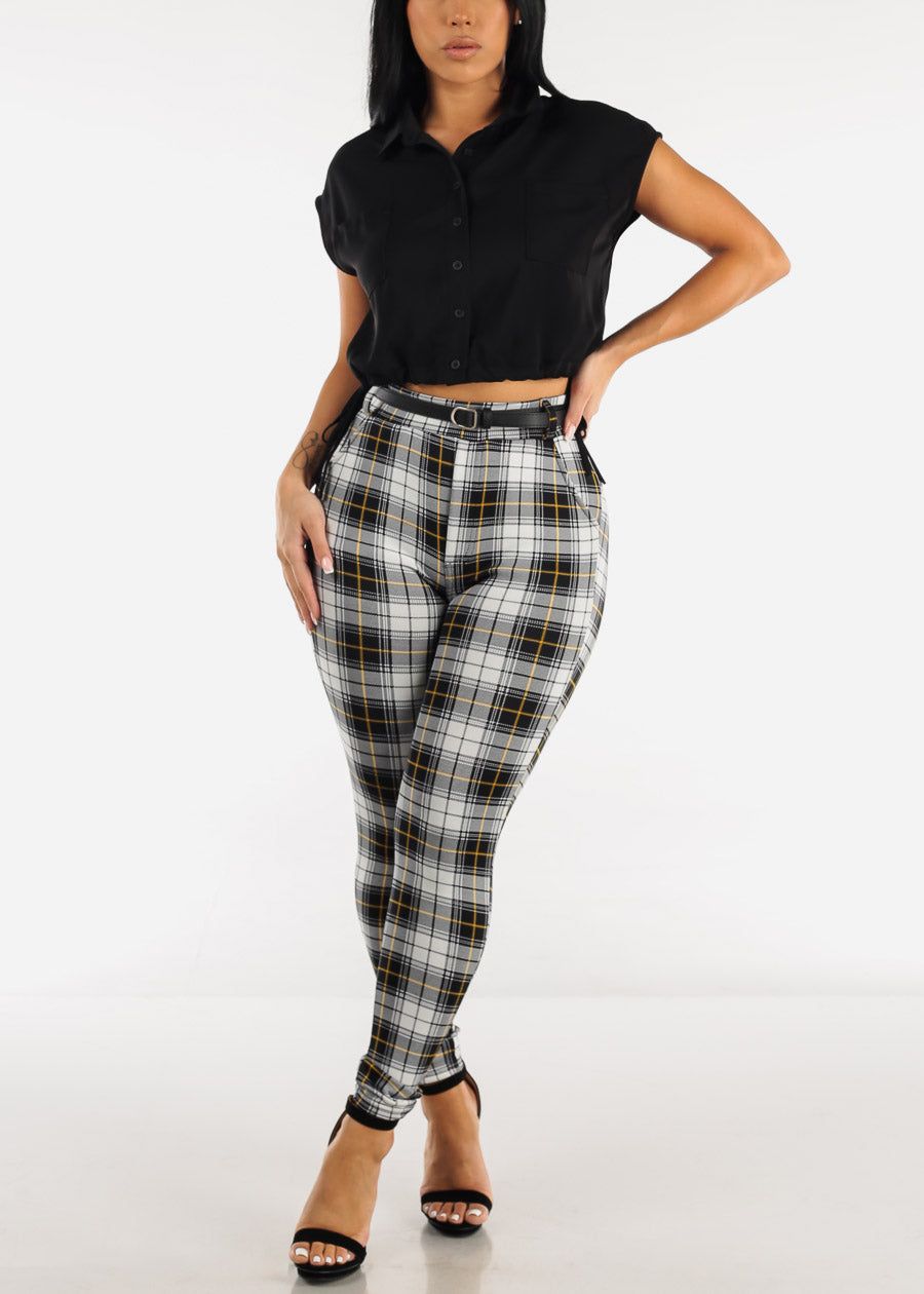 Black Button Up Shirt w Adjustable Drawstring Hem sold by Moda product image thumbnail 2