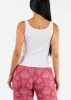 White Sleeveless Scoop Neck Ribbed Tank Top sold by Moda