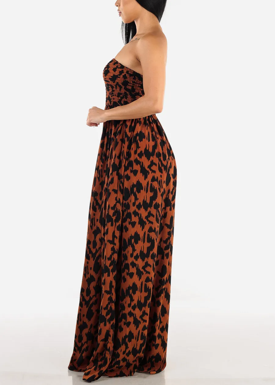 Animal Print Strapless Jumpsuit Brown sold by Moda product image thumbnail 2