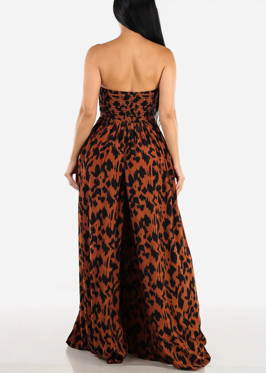 Animal Print Strapless Jumpsuit Brown sold by Moda product image thumbnail 3