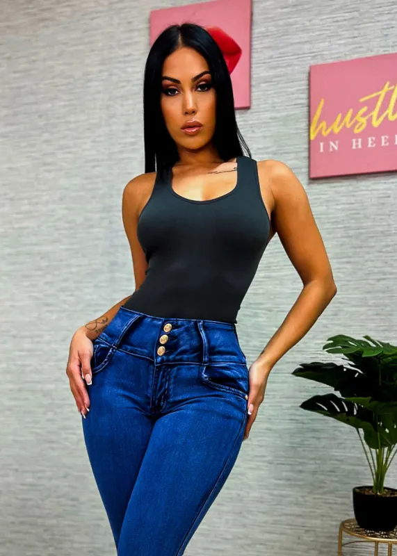 One Size Racerback Seamless Top (Charcoal) sold by Moda