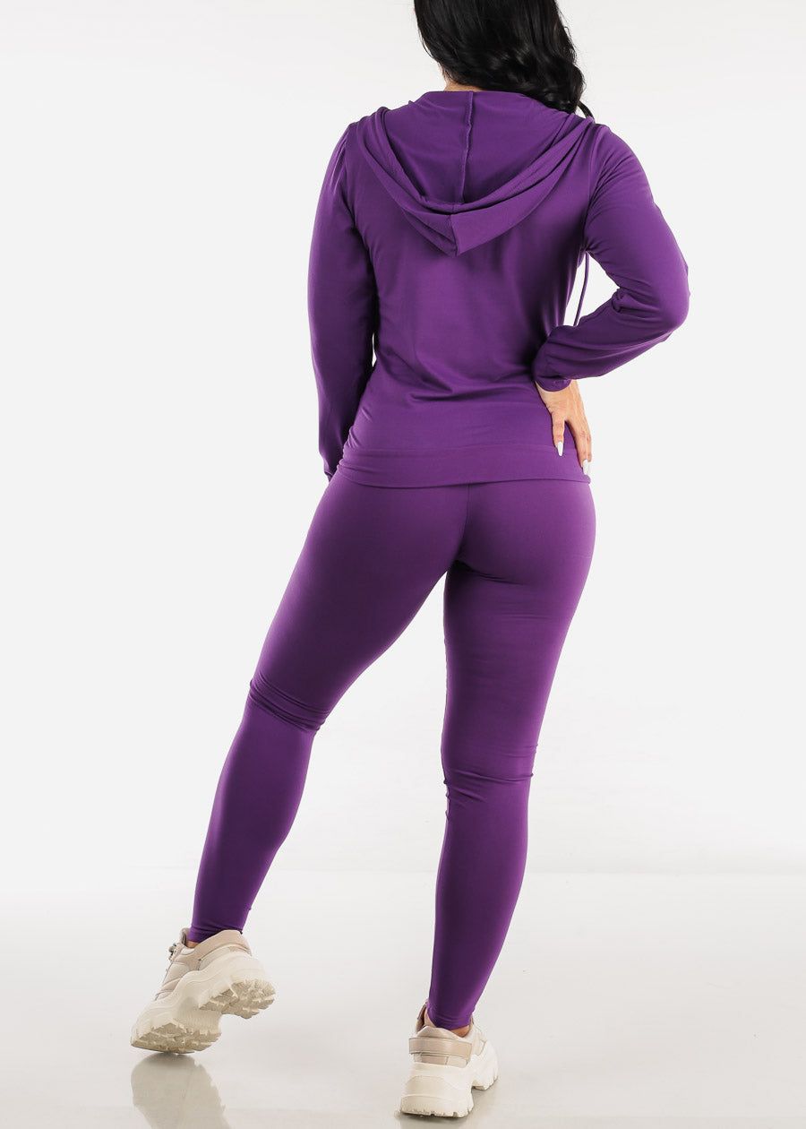 Purple Activewear Jacket, Sports Bra & Leggings (3 PCE SET) sold by Moda product image thumbnail 4