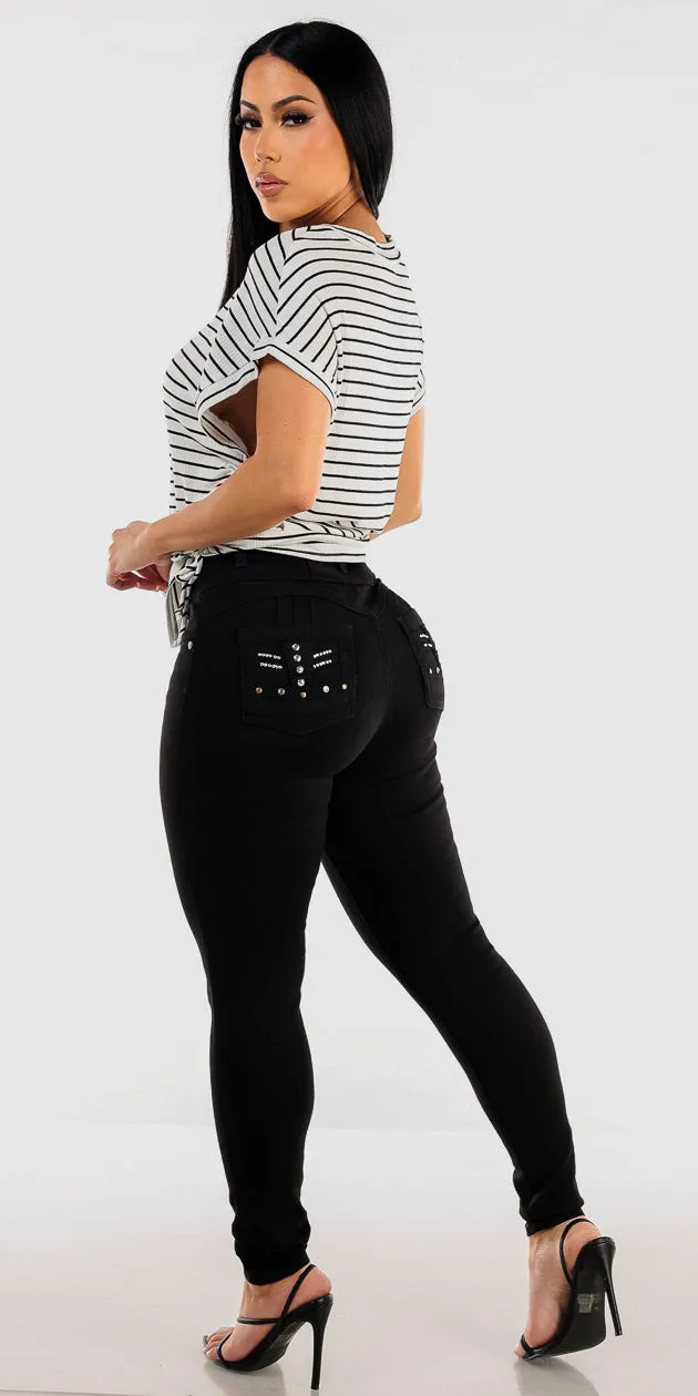 Stripe Butt Lift Skinnies Combo sold by Moda product image thumbnail 2