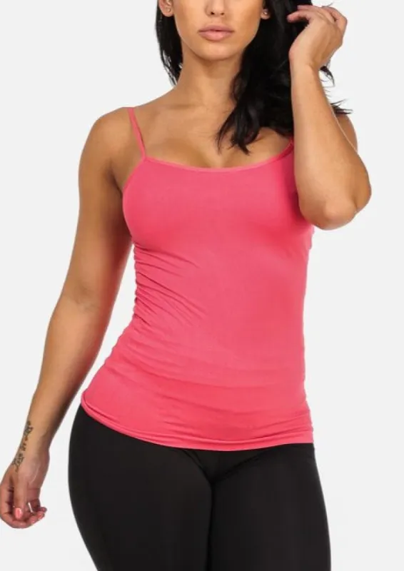 One Size Spaghetti Strap Seamless Top (Coral) sold by Moda