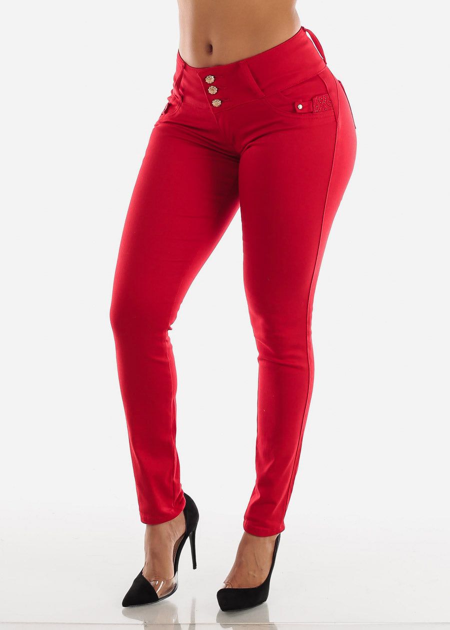 MX JEANS Butt Lifting Red Skinny Jeans sold by Moda product image thumbnail 3