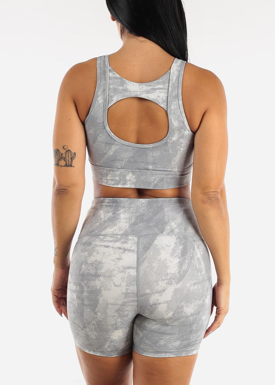 MONO B Activewear Sports Bra Cut Out Back Printed Grey sold by Moda product image thumbnail 5
