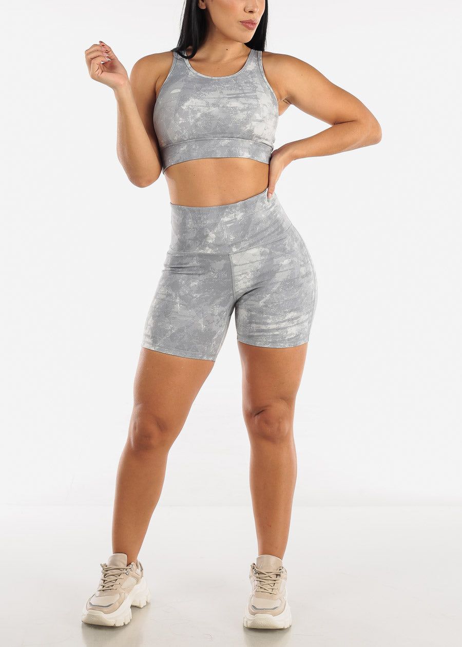 MONO B Activewear Sports Bra Cut Out Back Printed Grey sold by Moda product image thumbnail 3