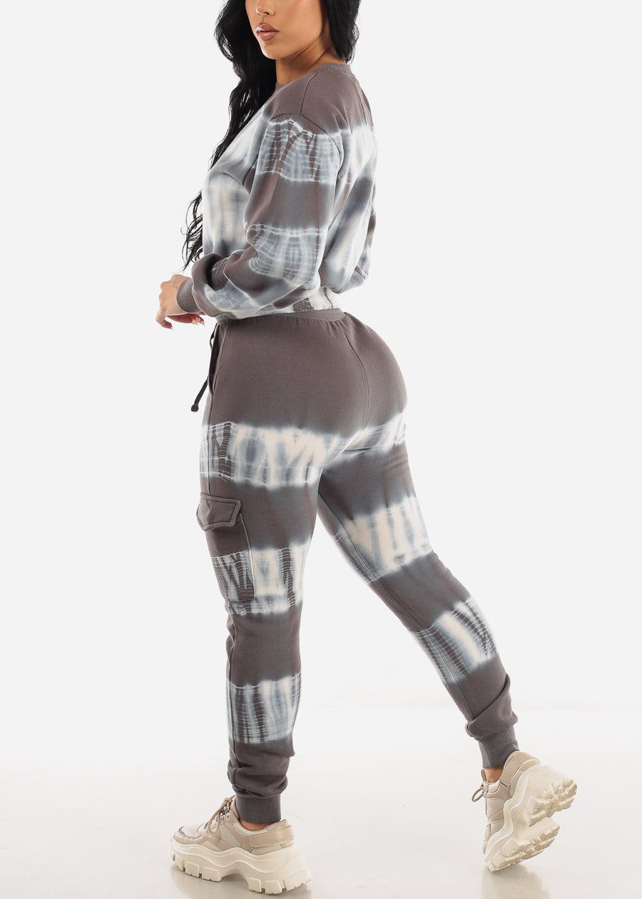 High Waist Tie Dye Jogger Sweatpants Charcoal sold by Moda product image thumbnail 5