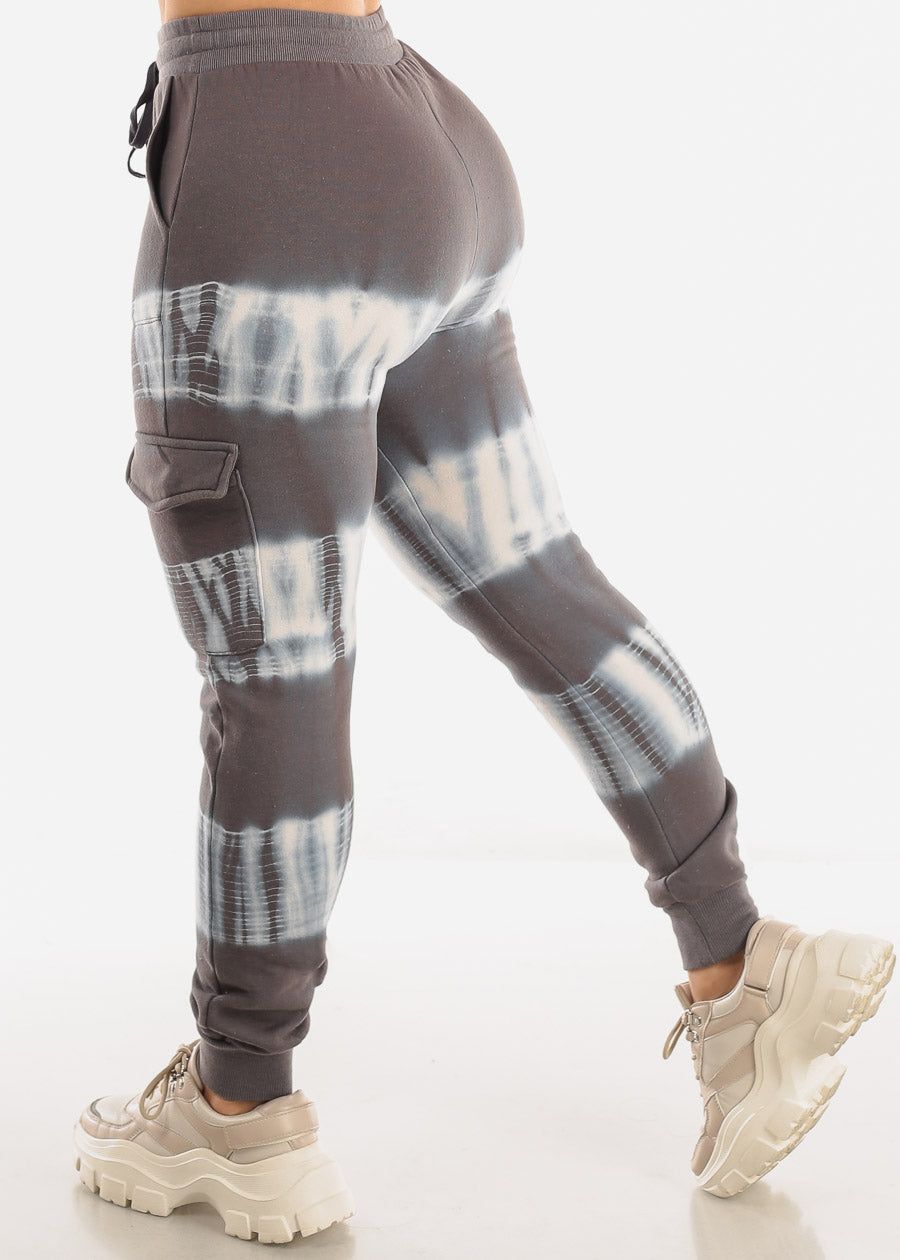 High Waist Tie Dye Jogger Sweatpants Charcoal sold by Moda product image thumbnail 4