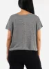 Short Sleeve Vneck Ultra Soft Crop Top Heather Black sold by Moda