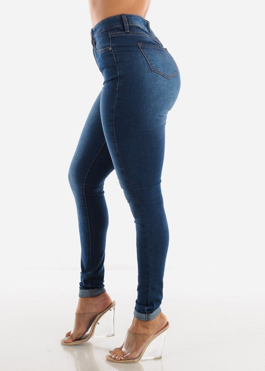 MX JEANS Cuffed Hem High Rise Jeans sold by Moda product image thumbnail 3