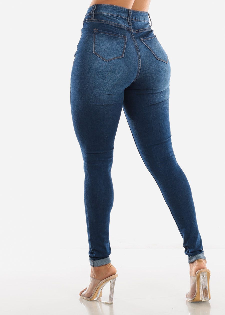 MX JEANS Cuffed Hem High Rise Jeans sold by Moda product image thumbnail 4