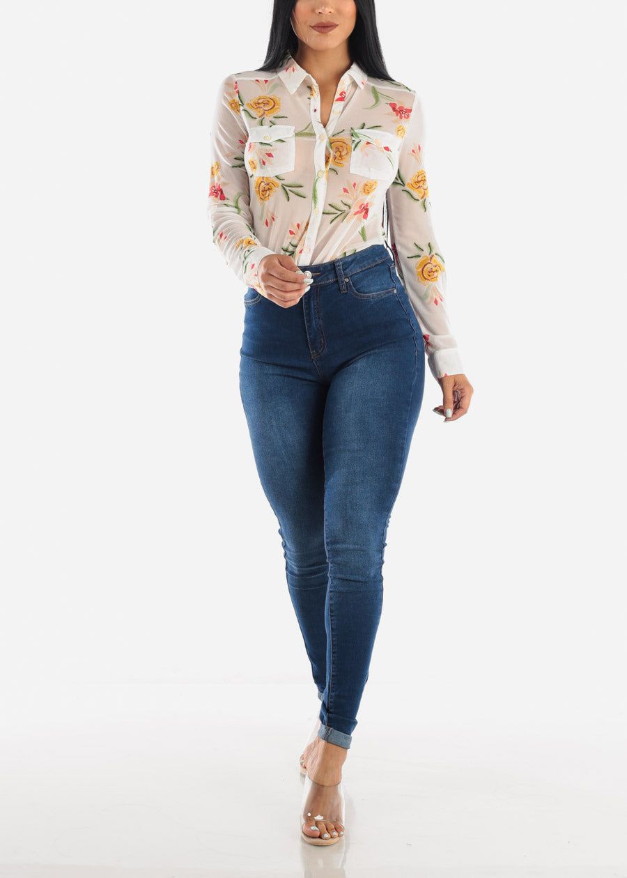 MX JEANS Cuffed Hem High Rise Jeans sold by Moda product image thumbnail 2
