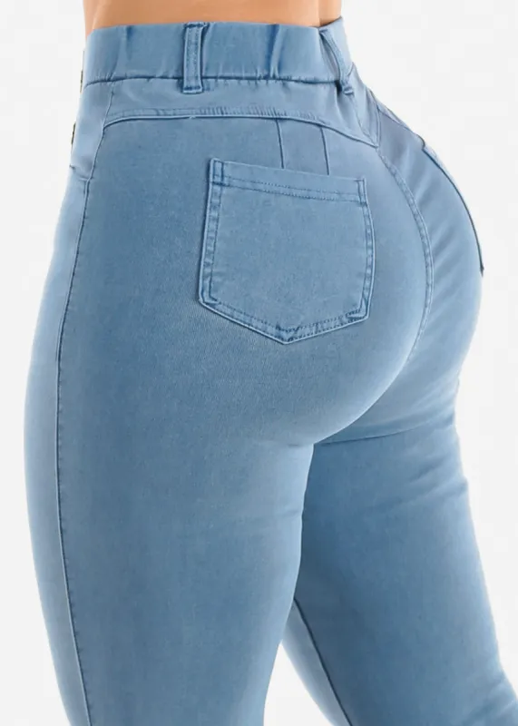 Levantacola Hyper Stretch Jeggings Blue sold by Moda