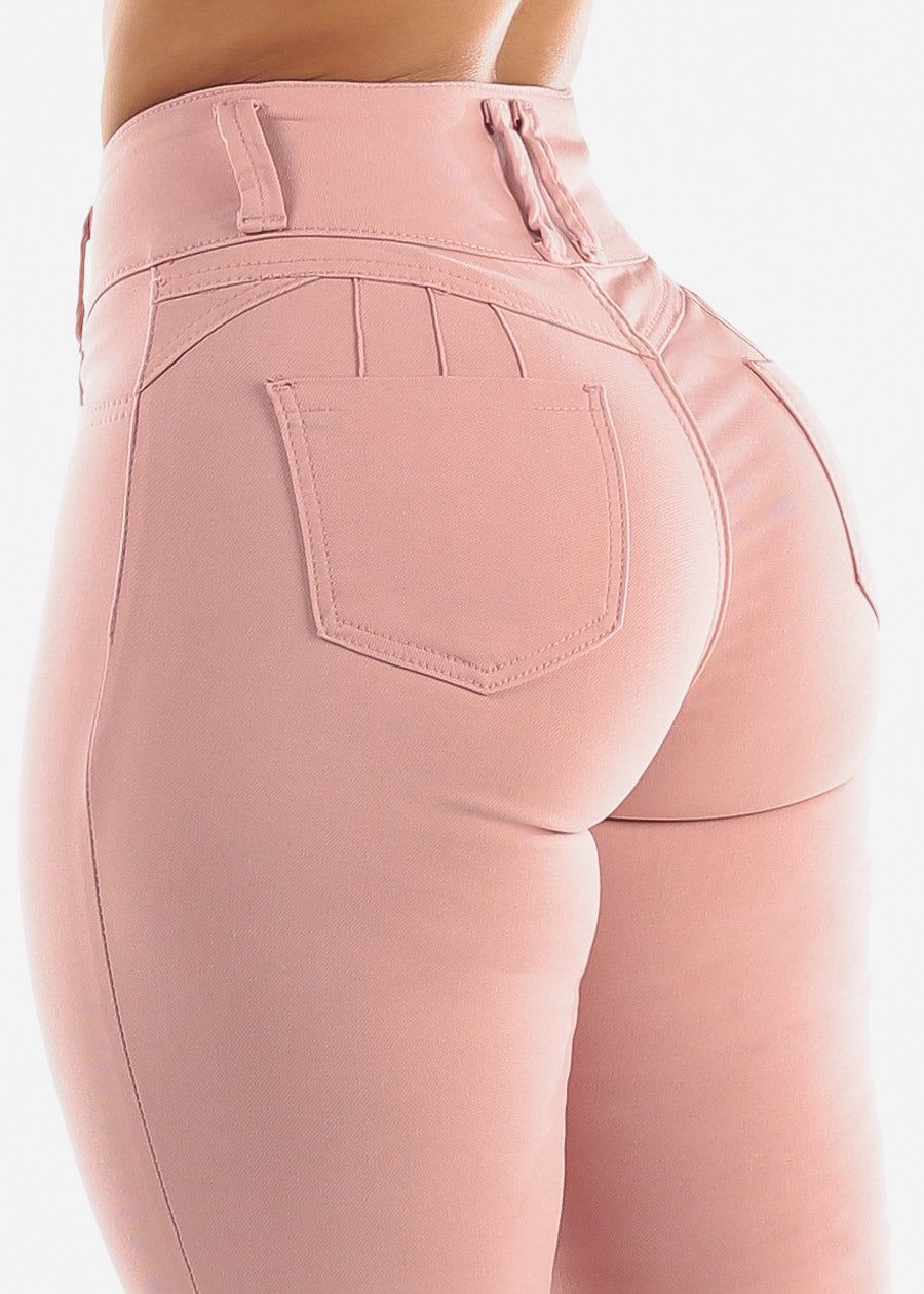 High Waist Butt Lift Levanta Cola Pink Jeggings sold by Moda