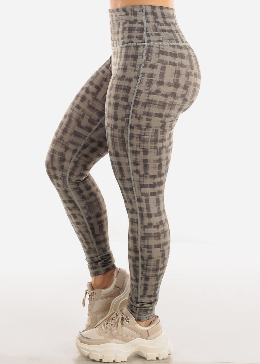 High Waisted Printed Activewear Leggings Grey sold by Moda product image thumbnail 3