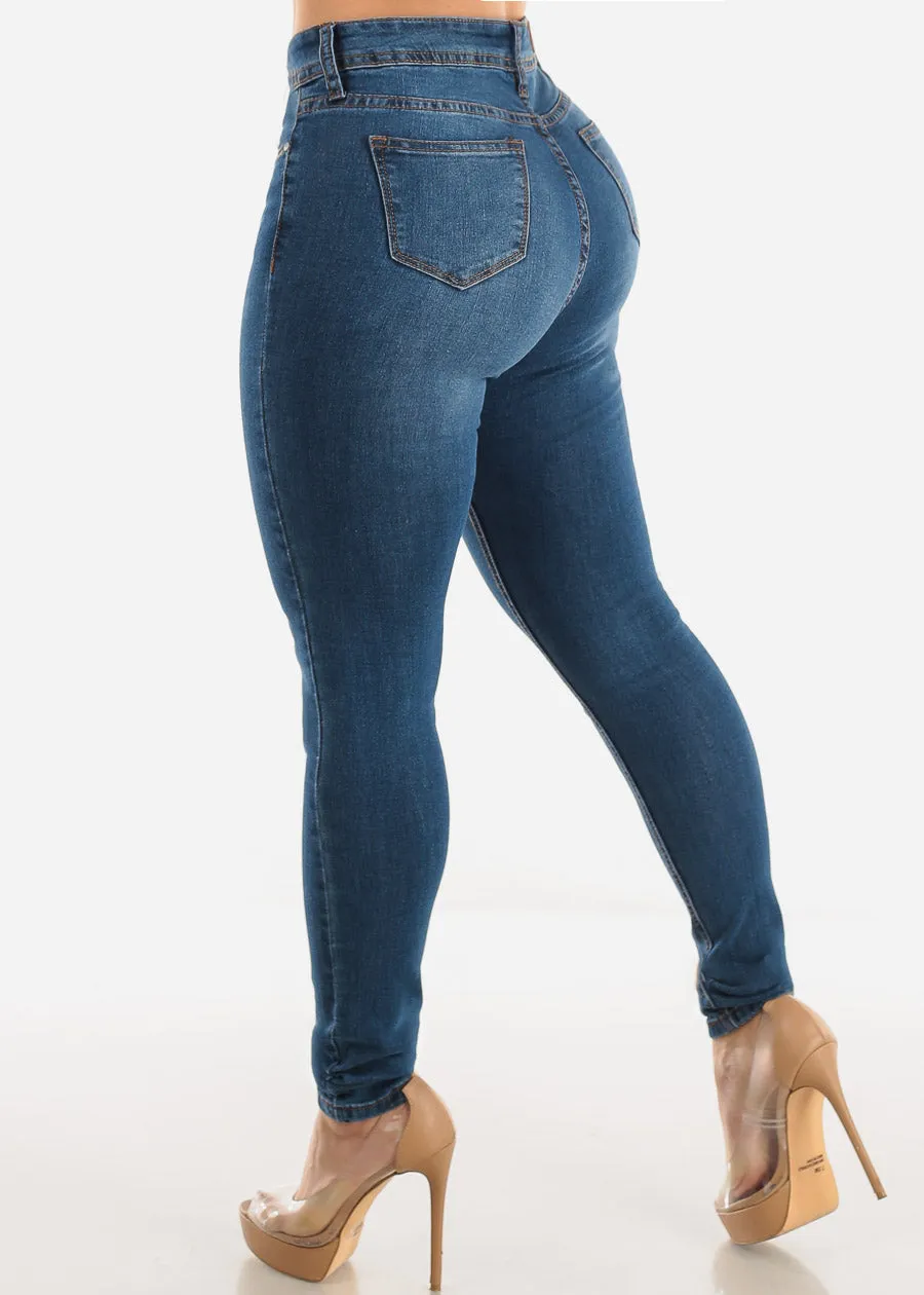 Classic Mid Rise Stretchy Whiskered Skinny Jeans sold by Moda product image thumbnail 4