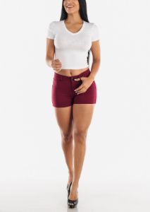 White V-Neck Crop Top sold by Moda