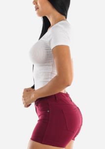 White V-Neck Crop Top sold by Moda