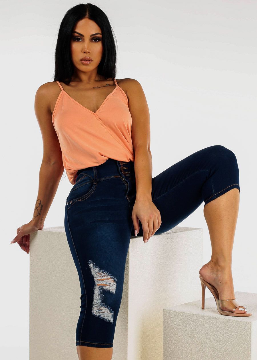Sleeveless Surplice Cami Top Peach sold by Moda product image thumbnail 2