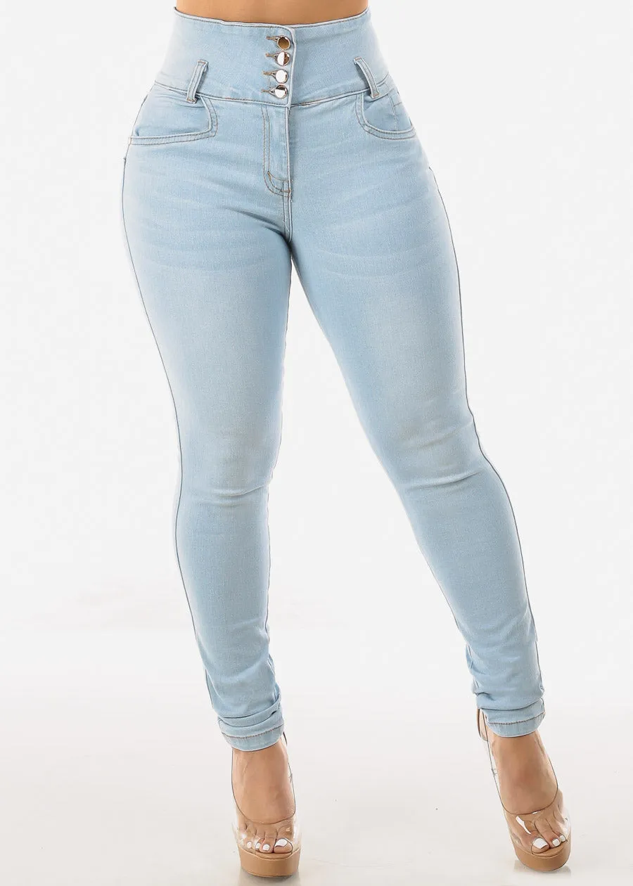 Super High Waisted Butt Lift Light Skinny Jeans sold by Moda product image thumbnail 4