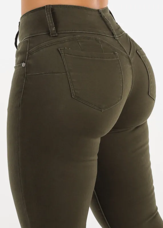 Mid Rise Butt Lifting Ankle Length Skinny Jeans sold by Moda