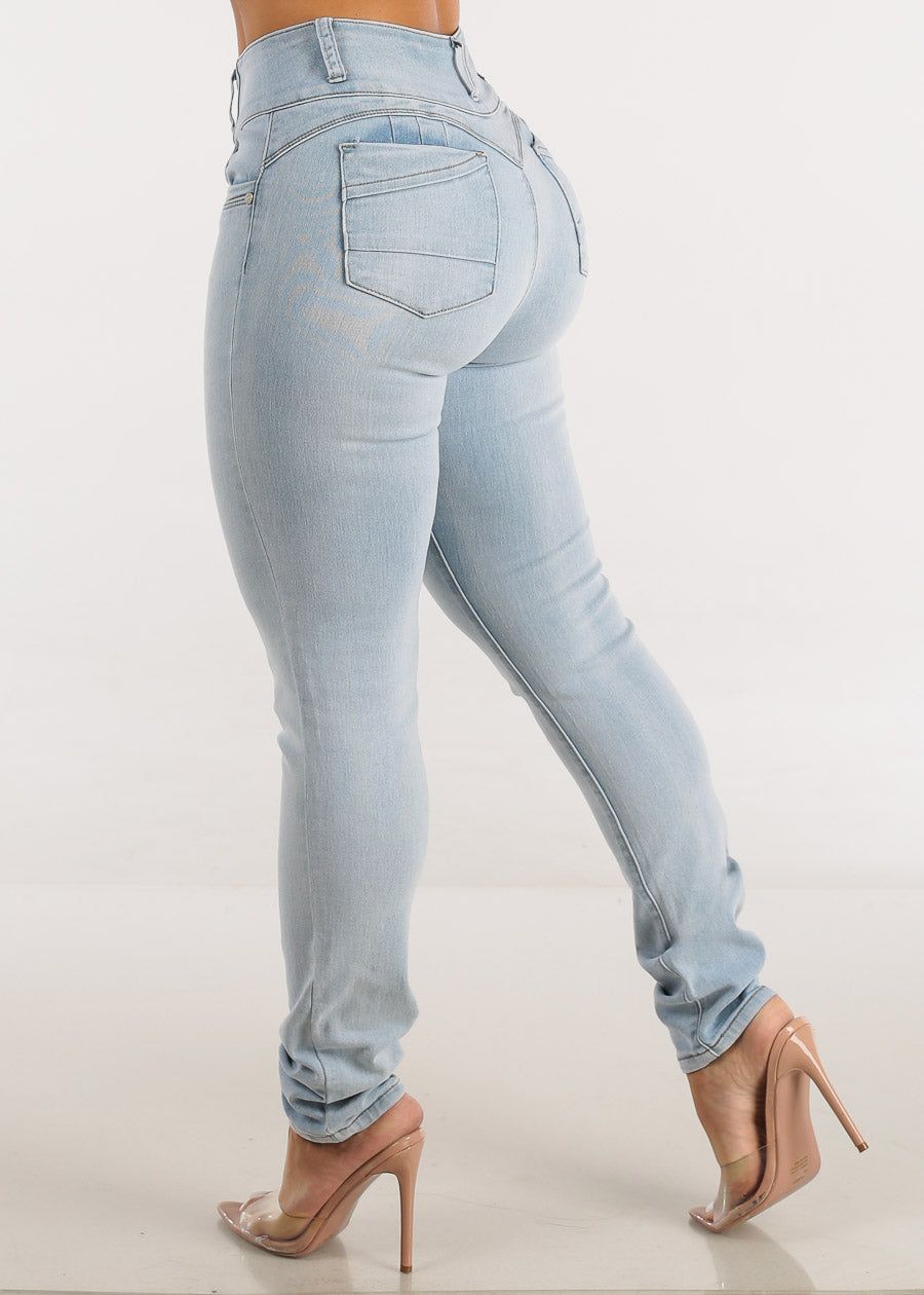 Levantacola High Waisted Light Blue Skinny Jeans sold by Moda product image thumbnail 5