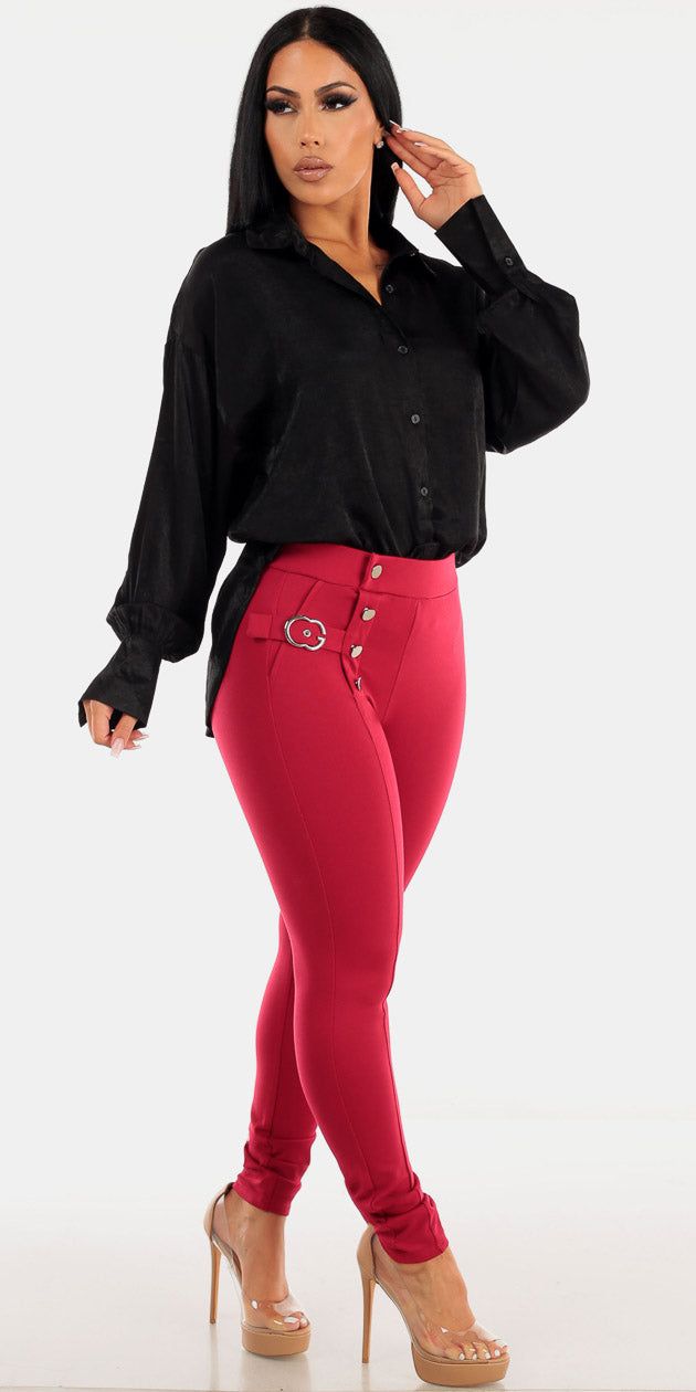 Red Dressy Skinny Outfit sold by Moda