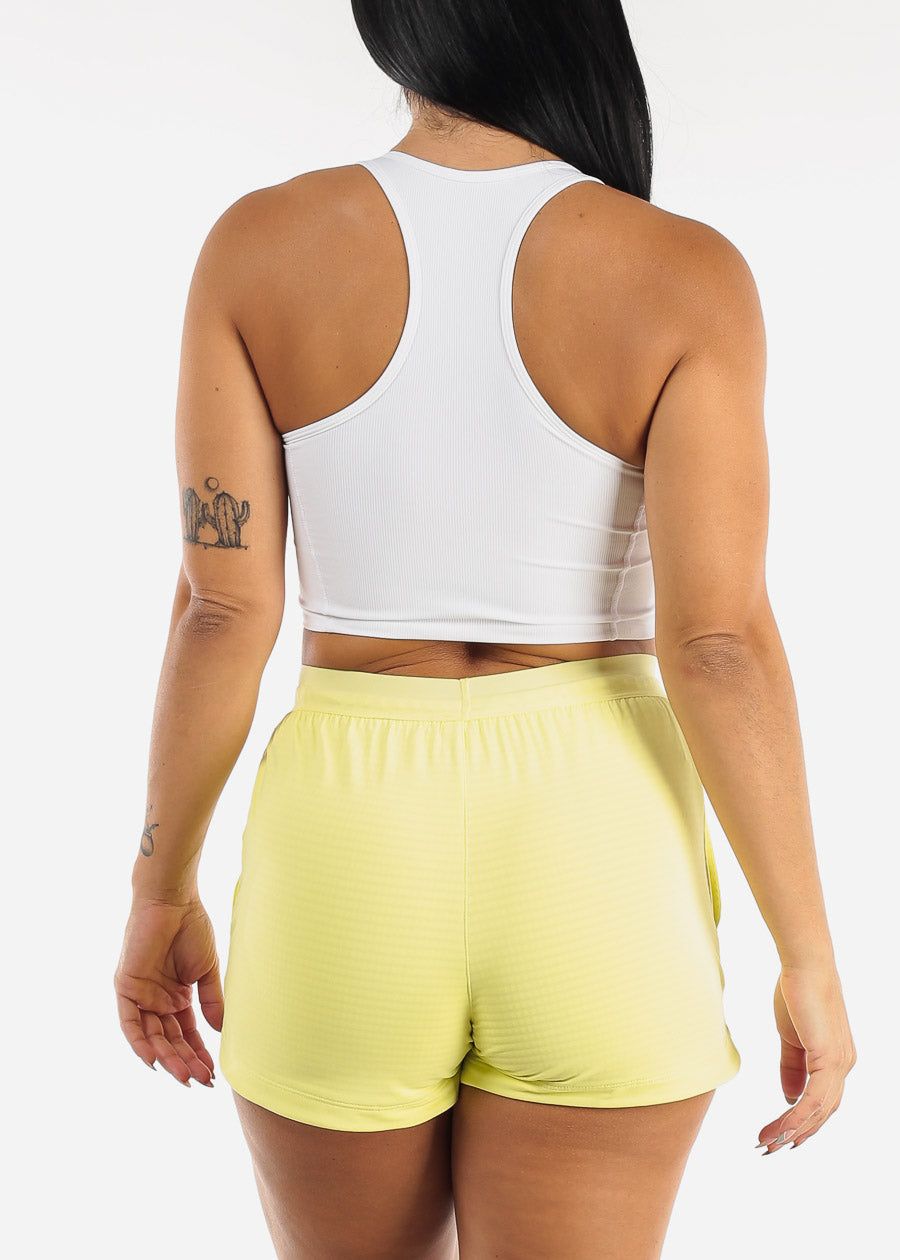 MONO B White Ribbed Racerback Sports Bra Tank Top sold by Moda product image thumbnail 6
