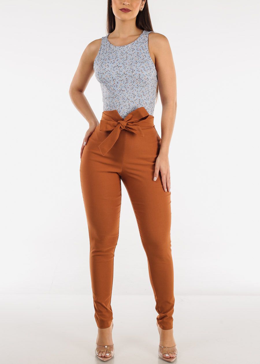 Sleeveless Floral Thong Bodysuit Blue sold by Moda product image thumbnail 5