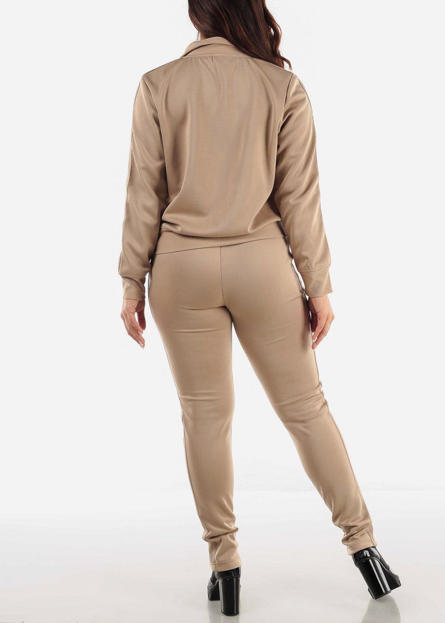 Tan Zip Up Tracksuit (2 PCE SET) sold by Moda product image thumbnail 4