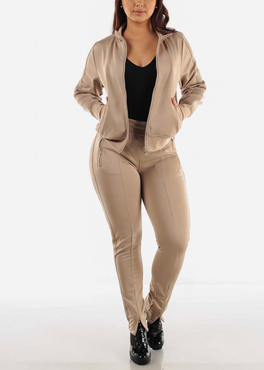 Tan Zip Up Tracksuit (2 PCE SET) sold by Moda product image thumbnail 2