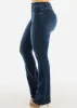 Classic One Button Butt Lifting Bootcut Jeans Dark Blue sold by Moda