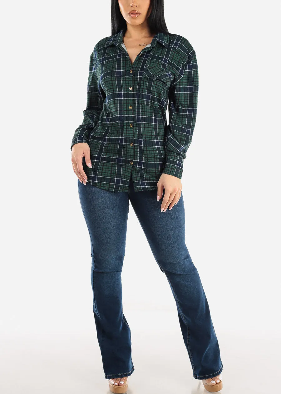 Classic One Button Butt Lifting Bootcut Jeans Dark Blue sold by Moda product image thumbnail 2