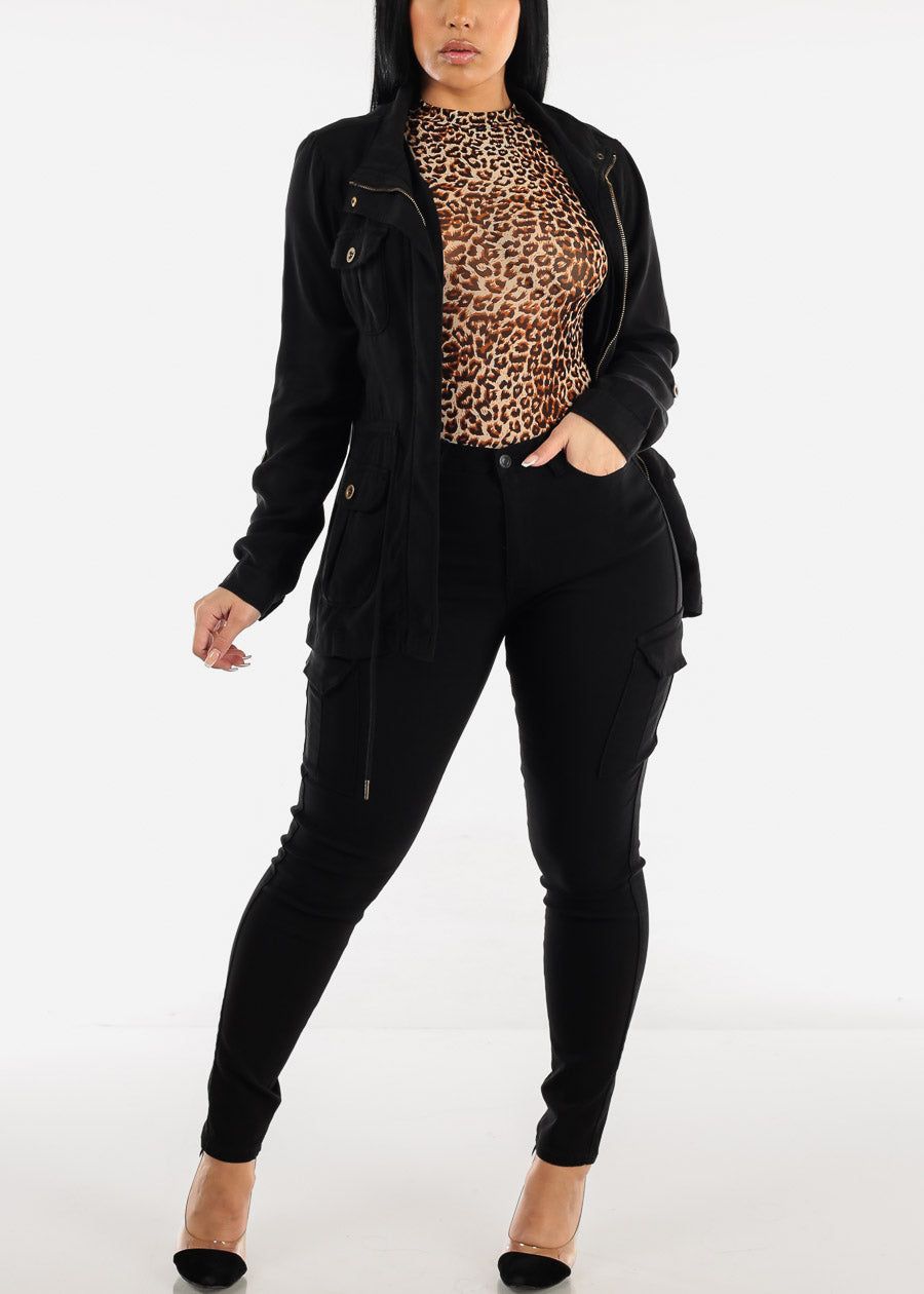 Black Hyper Stretch Cargo Skinny Pants sold by Moda product image thumbnail 2