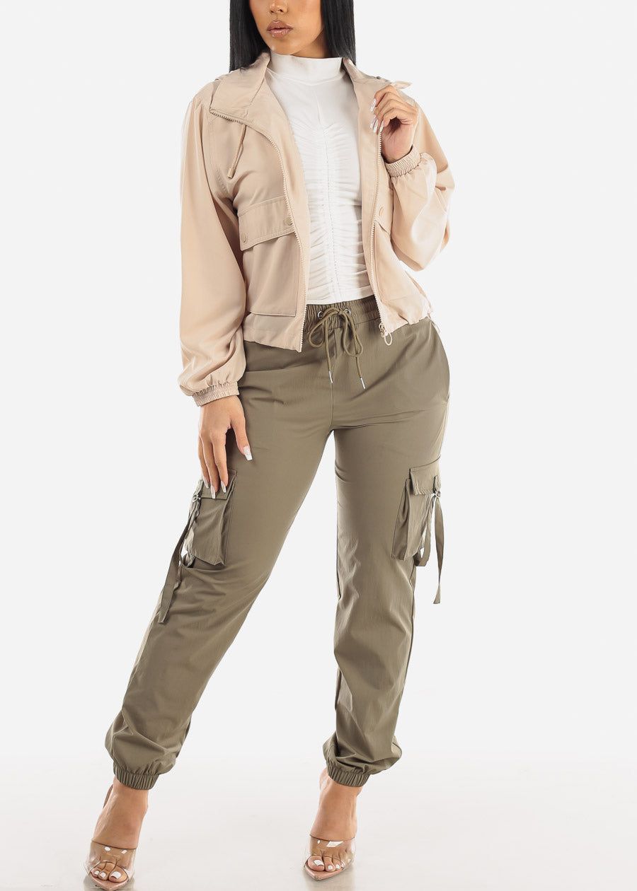 White Long Sleeve Front Ruched Mock Neck Top sold by Moda product image thumbnail 2