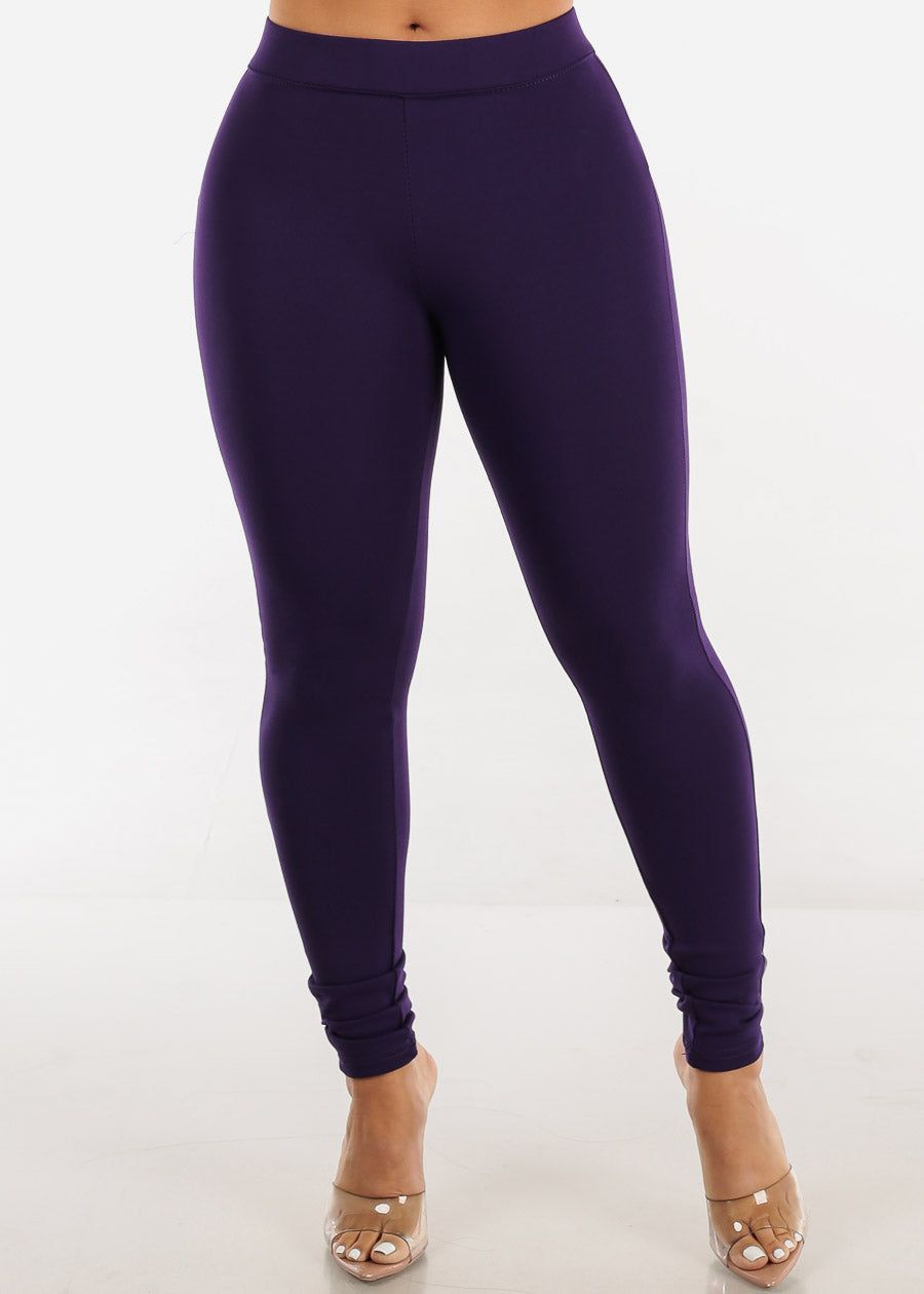 Low Rise Butt Lifting Skinny Pants Purple sold by Moda product image thumbnail 3