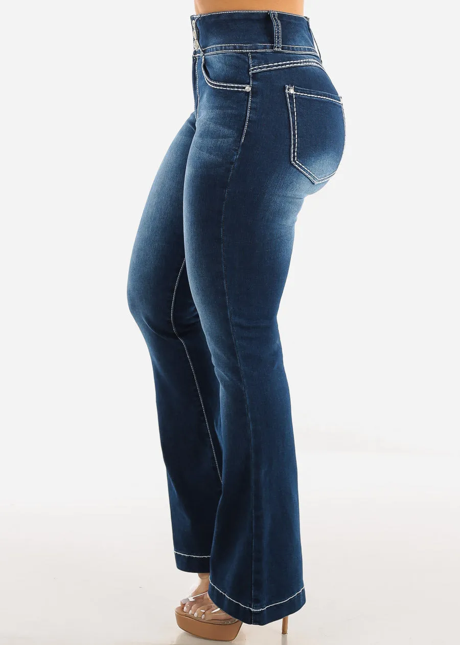 High Waisted Levantacola Dark Blue Bootcut Jeans sold by Moda product image thumbnail 4