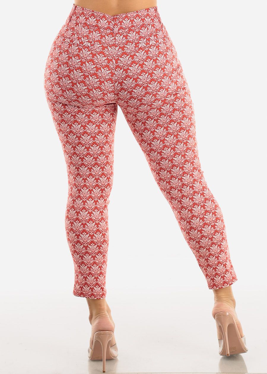 Mid Rise Printed Ankle Length Dressy Pants Rust sold by Moda product image thumbnail 4