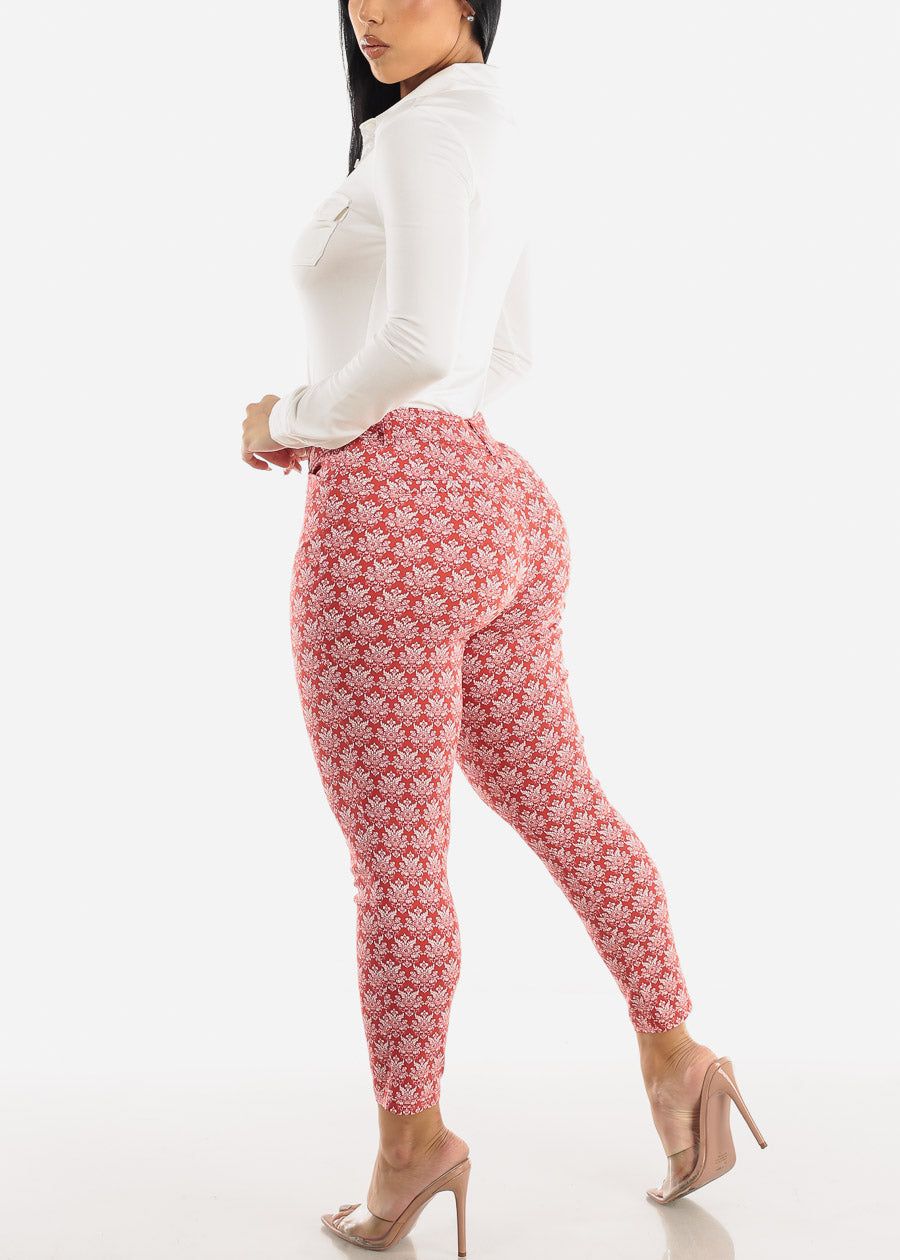 Mid Rise Printed Ankle Length Dressy Pants Rust sold by Moda product image thumbnail 5