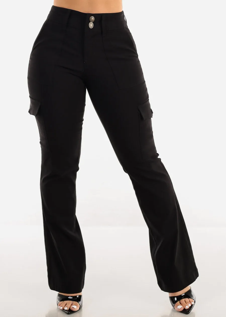 Butt Lift Hyper Stretch Bootcut Cargo Pants Black sold by Moda product image thumbnail 3