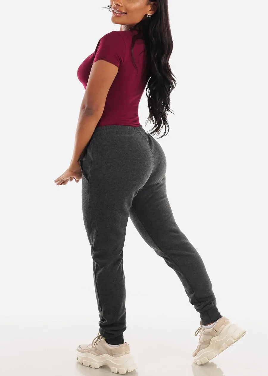 Drawstring Waist Fleece Jogger Sweatpants Charcoal sold by Moda product image thumbnail 5