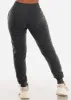 Drawstring Waist Fleece Jogger Sweatpants Charcoal sold by Moda