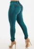 Butt Lifting High Waist Skinny Jeans Teal sold by Moda