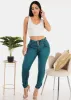 Butt Lifting High Waist Skinny Jeans Teal sold by Moda