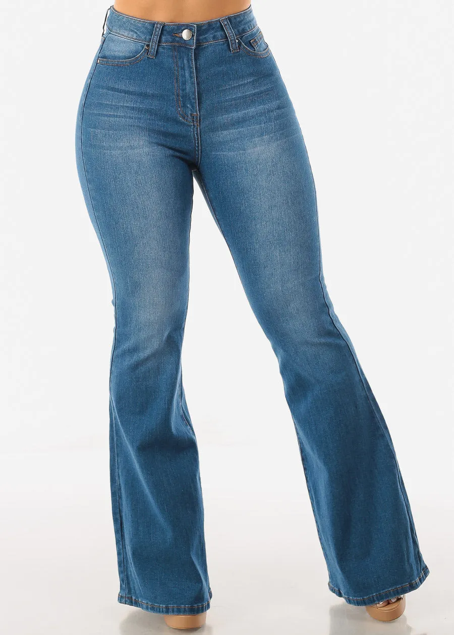 High Waist Butt Lifting Flared Bootcut Jeans Med Wash sold by Moda product image thumbnail 4