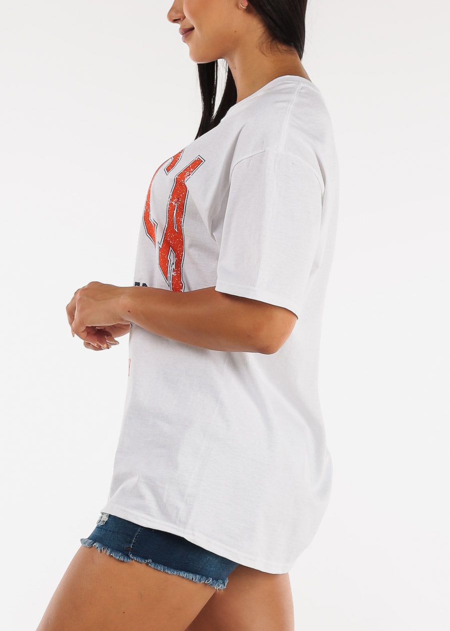 Oversized Short Sleeve America Graphic Tee White sold by Moda product image thumbnail 3